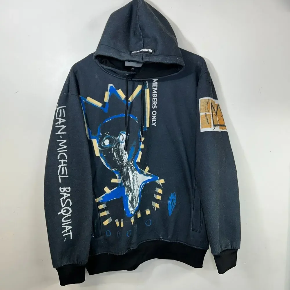 Jean-Michel Basquiat x Members Only Large Pullover Hoodie Hooded Sweatshirt - Picture 2 of 9